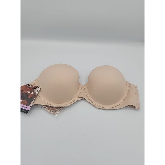 Maidenform Strapless Lift Bra Womens Size 34A Beige Push Up Underwire Padded - Picture 1 of 3